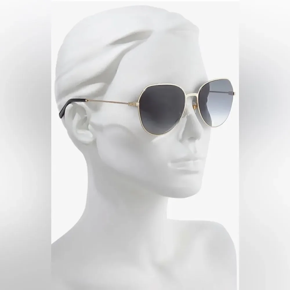 Givenchy NWT gv7158/s 60/19 Butterfly Gold Frame Grey Lens Sunglasses - Picture 7 of 10